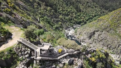 516 Arouca - Largest suspension bridge in the world - Paiva River in Portugal Stock Footage 153496711