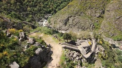 516 Arouca - Largest suspension bridge in the world - Paiva River in Portugal Stock Footage 153496722
