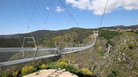 516 Arouca - Largest suspension bridge in the world - Paiva River in Portugal Video stock 153496737