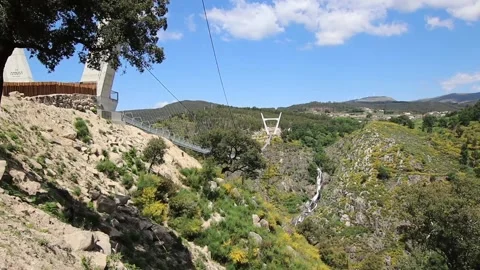 516 Arouca - Largest suspension bridge in the world - Paiva River in Portugal Video stock 153496738