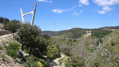 516 Arouca - Largest suspension bridge in the world - Paiva River in Portugal Video stock 153496746