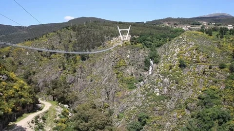 516 Arouca - Largest suspension bridge in the world - Paiva River in Portugal Video stock 153496755