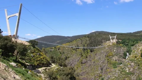516 Arouca - Largest suspension bridge in the world - Paiva River in Portugal Video stock 153496756