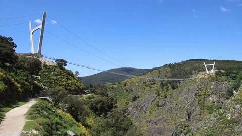 516 Arouca - Largest suspension bridge in the world - Paiva River in Portugal Video stock 153496759