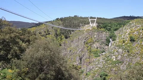 516 Arouca - Largest suspension bridge in the world - Paiva River in Portugal Video stock 153496792