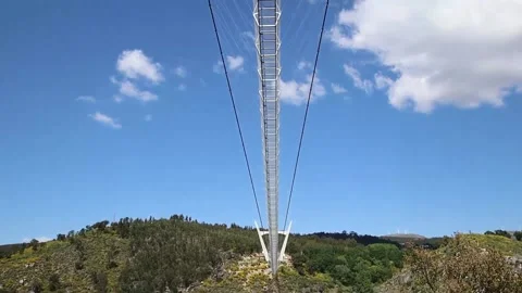 516 Arouca - Largest suspension bridge in the world - Paiva River in Portugal Video stock 153496799