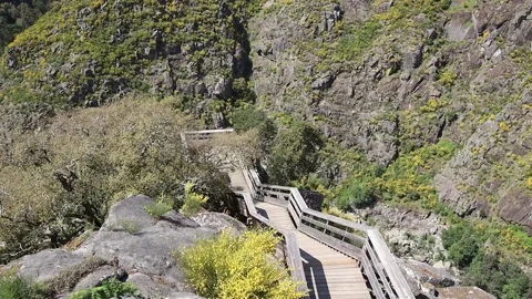 516 Arouca - Largest suspension bridge in the world - Paiva River in Portugal Stock Footage 153496838