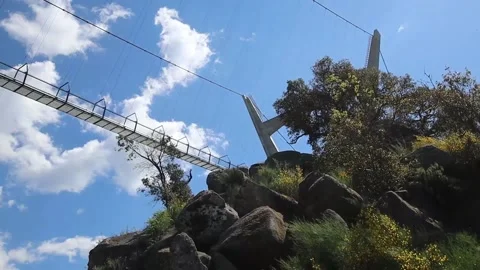516 Arouca - Largest suspension bridge in the world - Paiva River in Portugal Stock Footage 153496839