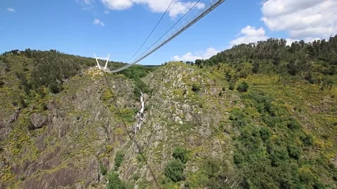 516 Arouca - Largest suspension bridge in the world - Paiva River in Portugal Stock Footage 153496863