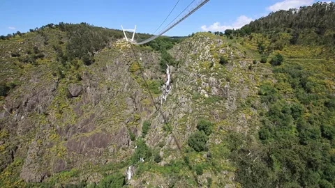 516 Arouca - Largest suspension bridge in the world - Paiva River in Portugal Video stock 153496874