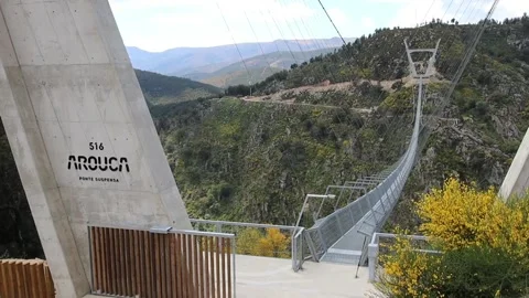 516 Arouca - Largest suspension bridge in the world - Paiva River in Portugal Video stock 153496906