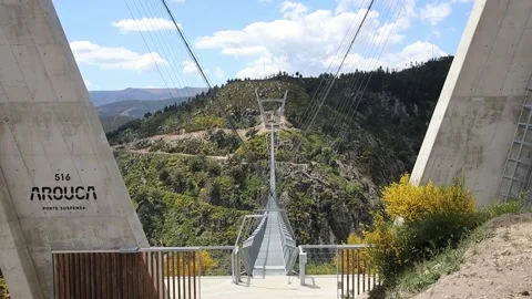 516 Arouca - Largest suspension bridge in the world - Paiva River in Portugal Video stock 153496910