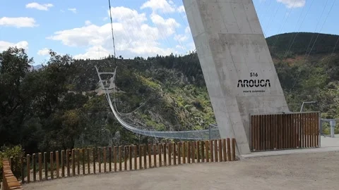 516 Arouca - Largest suspension bridge in the world - Paiva River in Portugal Video stock 153496917