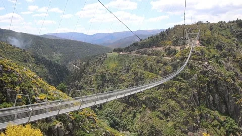 516 Arouca - Largest suspension bridge in the world - Paiva River in Portugal Video stock 153496986