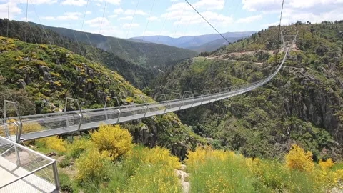 516 Arouca - Largest suspension bridge in the world - Paiva River in Portugal Video stock 153496994
