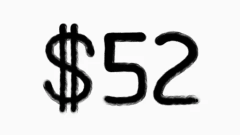52 Dollar Hand Drawn Animation For Finance Currency Money Business Concept Stock Footage 306154675