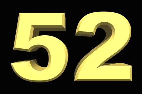 52 fifty-two number 3d blue on a dark background Stock Illustration