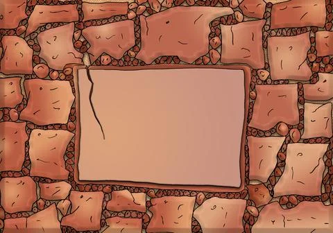 52-Title wall illustration - solid background 스톡 일러스트