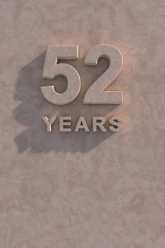 52 years 3d text Stock Illustration
