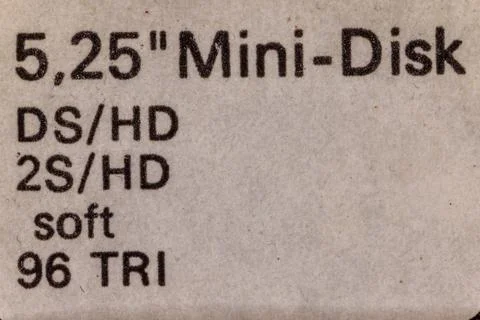 5.25 inch mini-disk ds/hd label Stock Photos