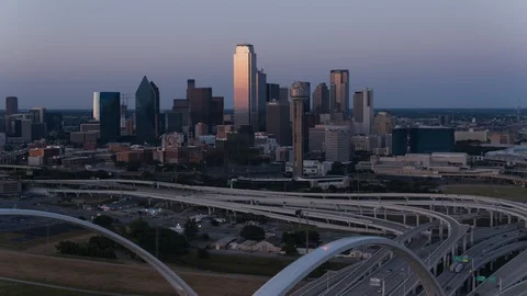5.2k Dallas Sunset Stock Footage 130162276