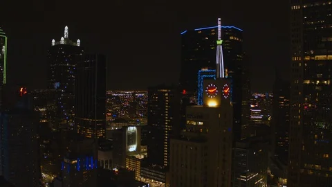5.2k Evening Skyline Unique Clock Tower Stock Footage 130167886