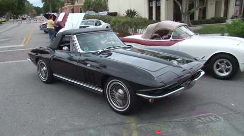 53 Corvette 66 Singray Convertibles Stock Footage 56783207