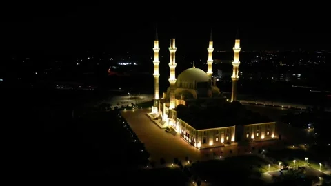 53. Landscape. Mosque at night. static frame Stock Footage 267856070