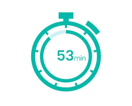 53 minutes timer icon, 53 min digital timer. Clock and watch, timer, countdow Stock Illustration