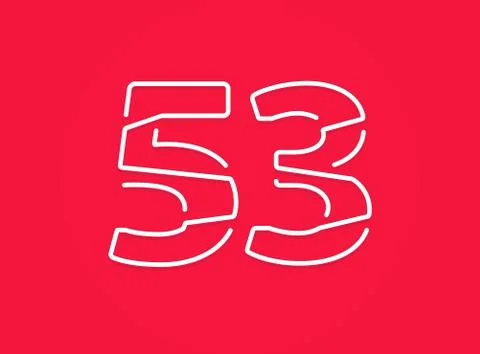 53 number. Modern trendy, creative style design. For logo, brand label, desig Stock Illustration