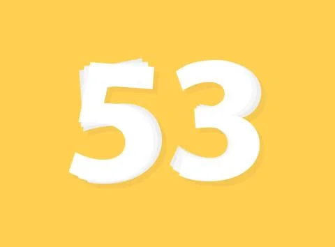 53 Number vector, modern layers design font. Eps10 illustration 스톡 일러스트