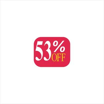 53 offer tag discount vector icon stamp on a white background 스톡 일러스트