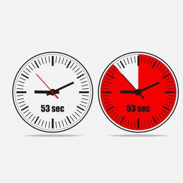 53 seconds clock icon Stock Illustration