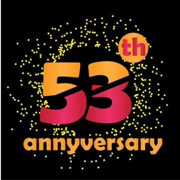 53 Year Anniversary Vector Template Design Illustration - Vector Stock Illustration