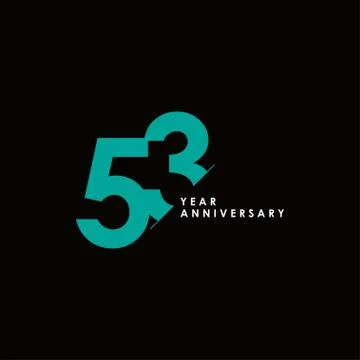 53 Years Anniversary Vector Template Design Illustration Illustrazione stock