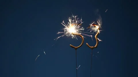 53 years celebration festive background made with Bengal fires Vidéo 323012576