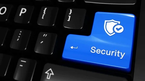 530. Security Moving Motion On Computer Keyboard Button. Stock Footage 95397450
