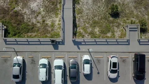 532 Florida beach path to Parking lot Aerial Stock-Footage 149599480