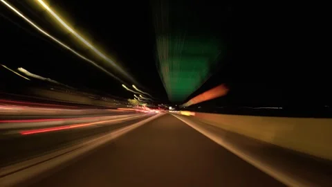 5.3K Driving Plate Front View -Driving timewarp warpspeed timelapse view Stock Footage 241200220