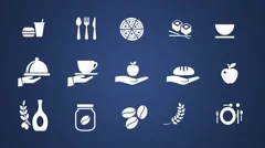54 animated icons with food. Only shapes. Stock After Effects