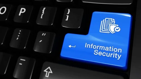 54. Information Security Moving Motion On Computer Keyboard Button. Stock Footage 95391865