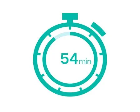 54 minutes timer icon, 54 min digital timer. Clock and watch, timer, countdow Stock Illustration