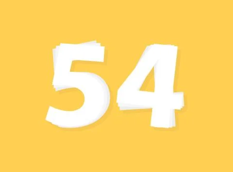 54 Number vector, modern layers design font. Eps10 illustration 스톡 일러스트