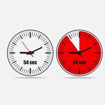 54 seconds clock icon Stock Illustration