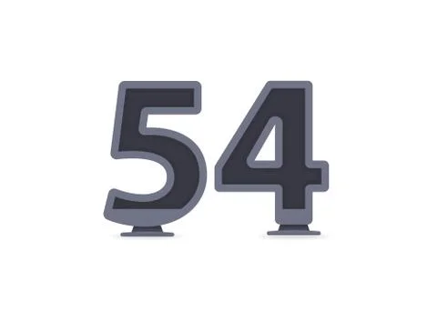 54 vector number design. For logo, brand label, design elements, corporate id Stock Illustration