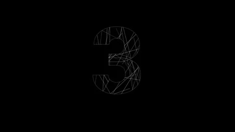54321 countdown angular stylized numbers on black background Видео 347625266