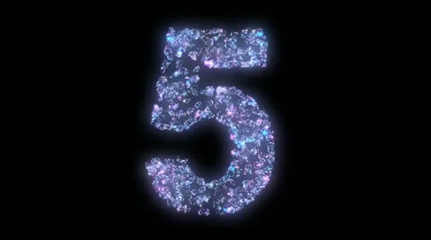 54321 countdown with the numbers made of diamonds flying apart then reforming. Stock Footage