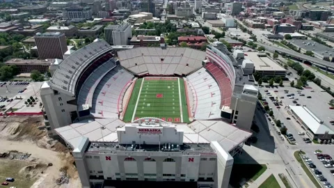 5.4K Flight Over Memorial Stadium in Lincoln, Nebraska Stock Footage 156503377