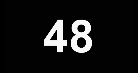 55. 4K Resolution. Countdown of 55 seconds, with black background Stock Footage 235912587