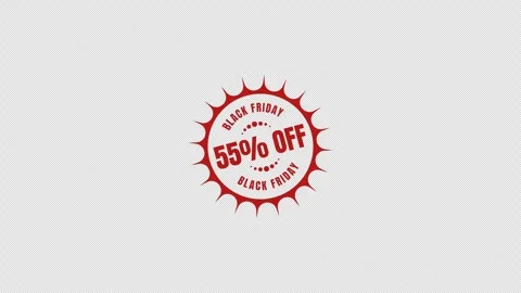 55 Off Animated Black Friday Badge Alpha Channel Transparent Background Stock Footage 319894530